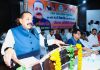 Union Minister Dr Jitendra Singh addressing a congregation of PRI representatives at Moradabad in the presence of UP State Panchayati Raj Minister, Choudhary Bhupendra Singh on Saturday.