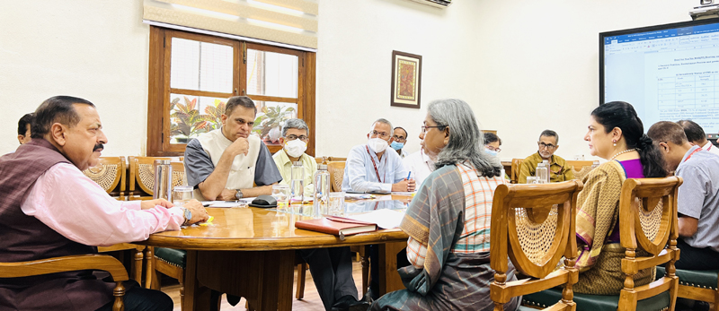 Union Minister Dr Jitendra Singh chairing a joint meeting of DoPT, DARPG and Department of Pensions at DoPT, North Block, New Delhi on Thursday. Union Minister Dr Jitendra Singh chairing a joint meeting of DoPT, DARPG and Department of Pensions at DoPT, North Block, New Delhi on Thursday.