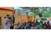 R S Pathania addressing a public meeting at Jaganoo on Sunday.