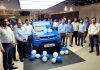 Dignitaries launching new Maruti Suzuki bold and mini-SUV S-Presso.