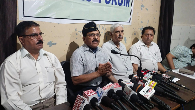 Representatives of JKPF at a press conference at Jammu on Thursday. Representatives of JKPF at a press conference at Jammu on Thursday.