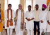 Lt Governor with delegation of BJP Yuva Morcha led by its National President and MP Tejasvi Surya.