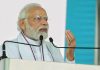 Prime Minister Narendra Modi addressing at the celebration of ‘125th Birth Anniversary’ of freedom fighter, Alluri Sitarama Raju, in Bhimavaram, Andhra Pradesh on Monday. (UNI)