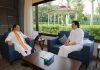 Haryana MLA Kuldeep Bishnoi with BJP chief JP Nadda in New Delhi on Sunday.