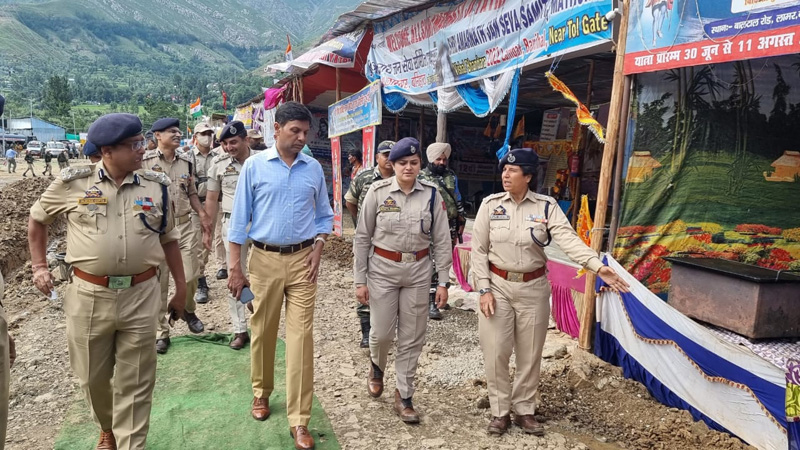 ADGP Jammu zone Mukesh Singh during visit to Lamber area in district Ramban. ADGP Jammu zone Mukesh Singh during visit to Lamber area in district Ramban.