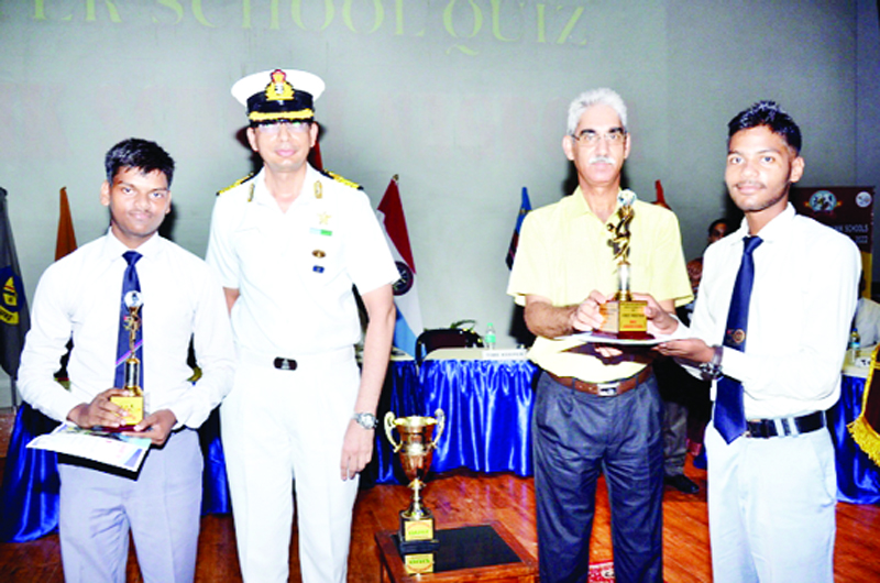 Winners being awarded with trophies by dignitaries at Sainik School Nagrota on Wedneday. Winners being awarded with trophies by dignitaries at Sainik School Nagrota on Wedneday.