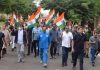 Advisor Rajeev Rai Bhatnagar and others during the Walkathon in Jammu on Sunday.