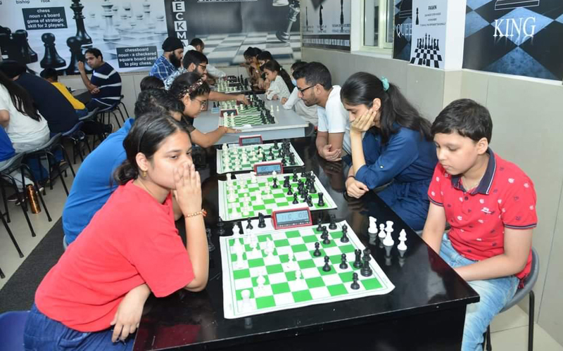 Players during the Chess tournament at IDPS School Sunjwan in Jammu. Players during the Chess tournament at IDPS School Sunjwan in Jammu.