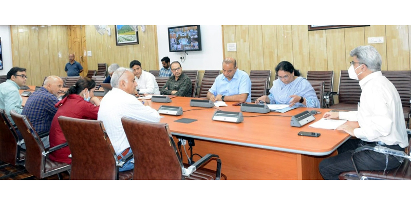 ACS APD Atal Dulloo chairing a meeting in Srinagar on Monday. ACS APD Atal Dulloo chairing a meeting in Srinagar on Monday.