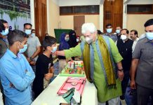 Lieutenant Governor Manoj Sinha after inaugurating multiple key initiatives in education sector in Srinagar on Wednesday.
