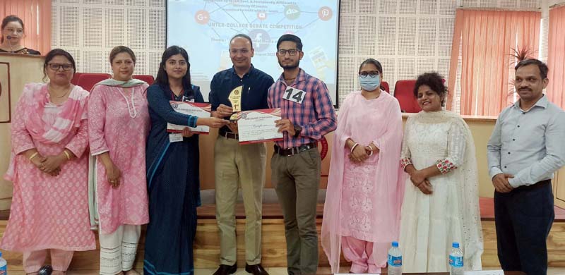 A participant being awarded by dignitaries at MIER College Jammu on Thursday. A participant being awarded by dignitaries at MIER College Jammu on Thursday.