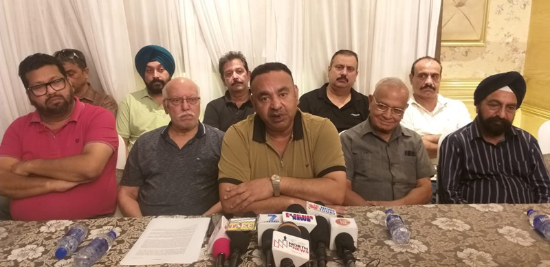 JPDA president Rakesh Gupta along with other office bearers addressing a press conference on Wednesday. JPDA president Rakesh Gupta along with other office bearers addressing a press conference on Wednesday.