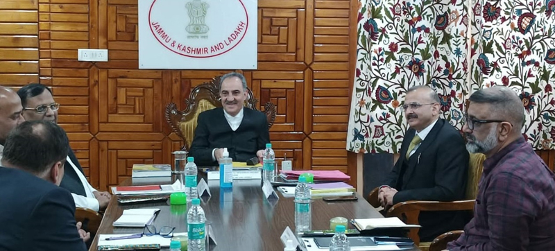 Executive Chairman J&K LSA Justice Ali M Magrey chairing a meeting on Tuesday. Executive Chairman J&K LSA Justice Ali M Magrey chairing a meeting on Tuesday.