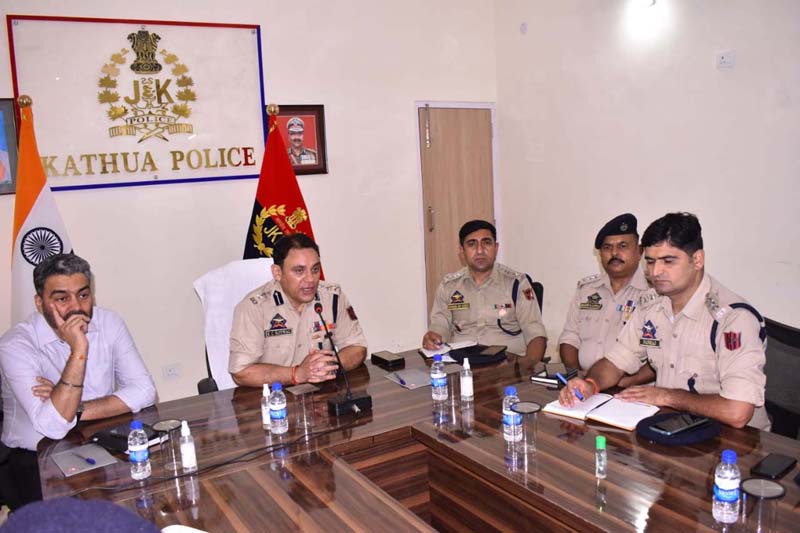 Officers of Kathua, Punjab and Himachal at a meeting in Kathua on Tuesday.