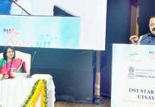 Union Minister Dr Jitendra Singh delivering keynote address at "StartUp Utsav" at Ambedkar International Centre, New Delhi on Friday.