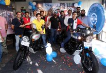 Officials of Reliance Motors and other guests during the launch of Royal Enfield Hunter 350.