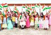 Girls tie Rakhi to Prime Minister Narendra Modi on the occasion of Rakshabandhan festival in New Delhi on Thursday.