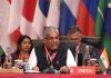 Indian Union Minister for Environment, Forest and Climate Change Bhupender Yadav speaks at the G20 Environment and Climate Ministerial Meeting in Nusa Dua, Bali, Indonesia on Wednesday.