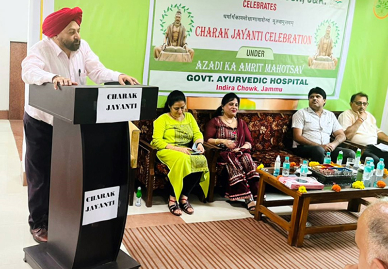 Director Ayush J&K Dr Mohan Singh addressing medical officers on Charak Jayanti. Director Ayush J&K Dr Mohan Singh addressing medical officers on Charak Jayanti.