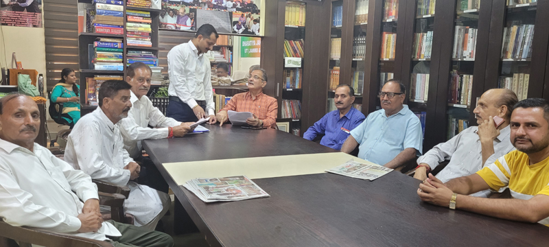 Senior BJP leader and former Deputy CM, Kavinder Gupta hearing public grievances at Jammu office on Tuesday. Senior BJP leader and former Deputy CM, Kavinder Gupta hearing public grievances at Jammu office on Tuesday.