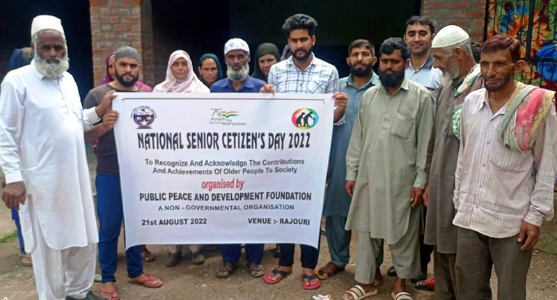 Senior citizens at a function organized by NGO, Public Peace and Development Foundation in Rajouri. Senior citizens at a function organized by NGO, Public Peace and Development Foundation in Rajouri.
