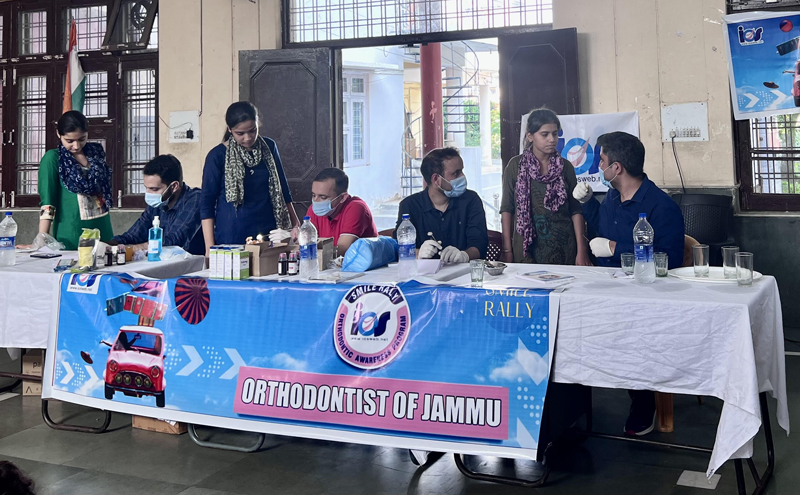 Orthodontists during the awareness camp at Ved Mandir Amphalla on Sunday.