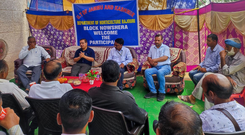 Director Horticulture, Ram Savak addressing farmers in district Rajouri on Thursday. Director Horticulture, Ram Savak addressing farmers in district Rajouri on Thursday.