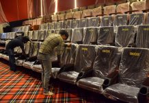 Inside view of the multiplex cinema coming up in Srinagar.