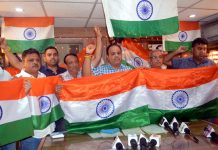 Office bearers of Ware House Traders' Federation, Nehru Market (Jammu) during a press conference at Jammu. -Excelsior/Rakesh