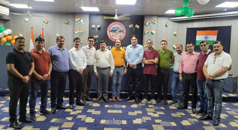 Pharma traders at a meeting with JCCI office bearers in Jammu. Pharma traders at a meeting with JCCI office bearers in Jammu.