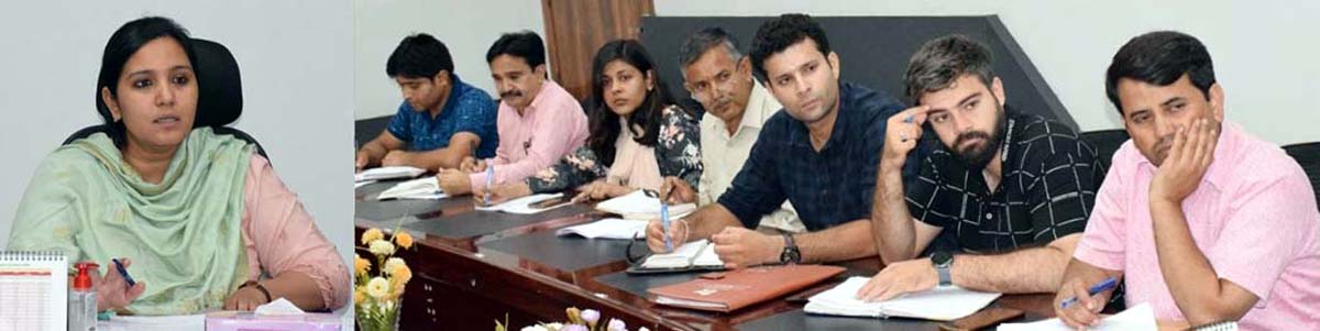 DDC Krittika Jyotsna chairing a meeting at Udhampur. DDC Krittika Jyotsna chairing a meeting at Udhampur.