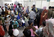 People at newly opened children hospital at Bemina in Srinagar. —Excelsior/Shakeel