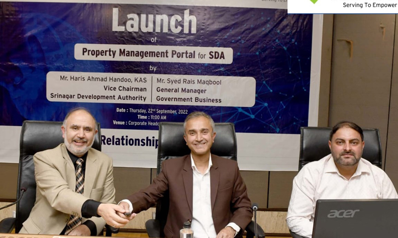 Page11-5 Dignitaries launching property management portal for public in Srinagar.