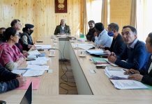 LG Ladakh chairing a meeting on Wednesday.