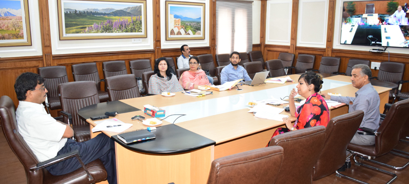 Chief Secretary chairing a meeting at Jammum on Wednesday.