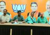 BJP leaders during a meeting in Jammu on Wednesday