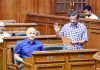 Delhi Chief Minister Arvind Kejriwal speaks during a special session of Delhi Legislative Assembly, in New Delhi, on Thursday.