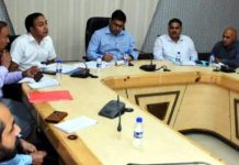 DC Rajouri Vikas Kundal chairing a meeting on Monday.
