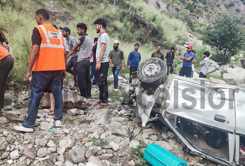 Ill-fated vehicle after accident. —Excelsior/Tilak Raj Ill-fated vehicle after accident. —Excelsior/Tilak Raj