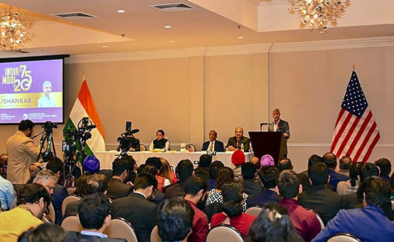 EAM S Jaishankar at a function in Washington on Tuesday.