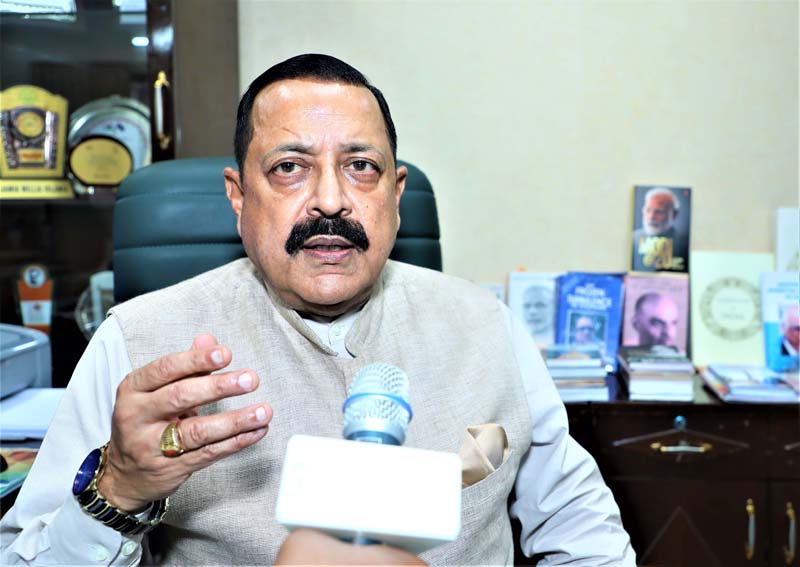 Union Minister Dr Jitendra Singh briefing media about his upcoming 5-day visit to the USA in New Delhi on Sunday.