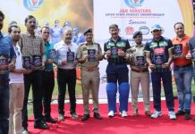 DIG Vivek Gupta and others during the inaugural ceremony of J&K Master inter-State championship at Jammu on Friday.