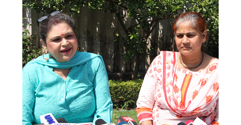 Nidhi Dogra of Dogra Samaj Trust addressing a press conference at Jammu on Saturday. -Excelsior/Rakesh Nidhi Dogra of Dogra Samaj Trust addressing a press conference at Jammu on Saturday. -Excelsior/Rakesh