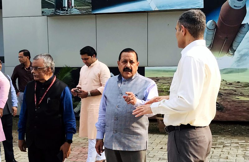 Union Minister Dr Jitendra Singh,accompanied by senior officers,reviewing preparations at Science City Ahmedabad, for the upcoming 2-day National Science Conclave to be inaugurated by Prime Minister Narendra Modi.