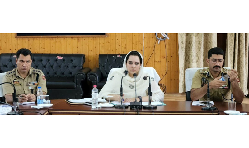 DC Dr Sehrish Asgar chairing a meeting at Baramulla. DC Dr Sehrish Asgar chairing a meeting at Baramulla.