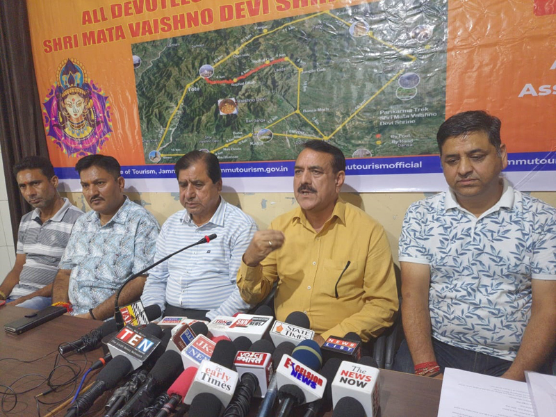 Jugal Kishore Sharma and others addressing a press conference at Jammu on Thursday. Jugal Kishore Sharma and others addressing a press conference at Jammu on Thursday.