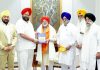 A delegation of Delhi's Shri Gurdwara Bala Sahib visited Prime Minister Narendra Modi at his residence and offered prasad and blessings as the Gurdwara organised an ‘Akhand paath’ on the occasion of Prime Minister's birthday, in New Delhi on Monday. (UNI)