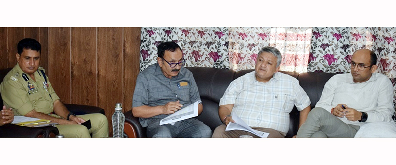 Secretary H&ME Deptt Bhupinder Kumar chairing a meeting at Doda. Secretary H&ME Deptt Bhupinder Kumar chairing a meeting at Doda.