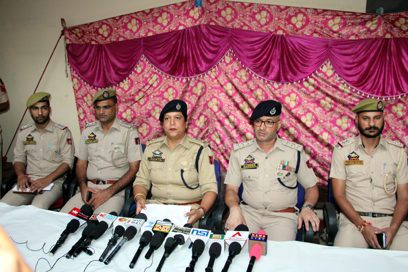 SP South Mamta Sharma interacting with media persons. -Excelsior/Rakesh SP South Mamta Sharma interacting with media persons. -Excelsior/Rakesh