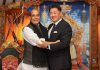 Union Defence Minister Rajnath Singh with Mongolian President and Commander-in-Chief of Armed Forces Ukhnaagiin Khürelsükh during a meeting, in Ulaanbaatar, Mongolia.